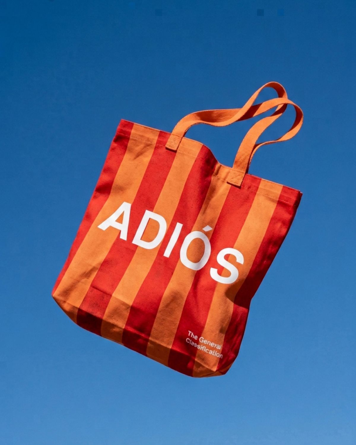 HOLA STRIPE TOTE BAG ORANGE RED