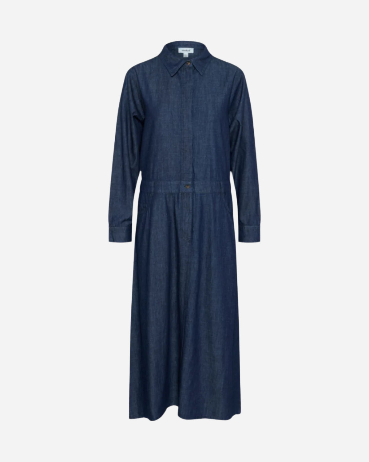 Dark denim long sleeve shirt dress