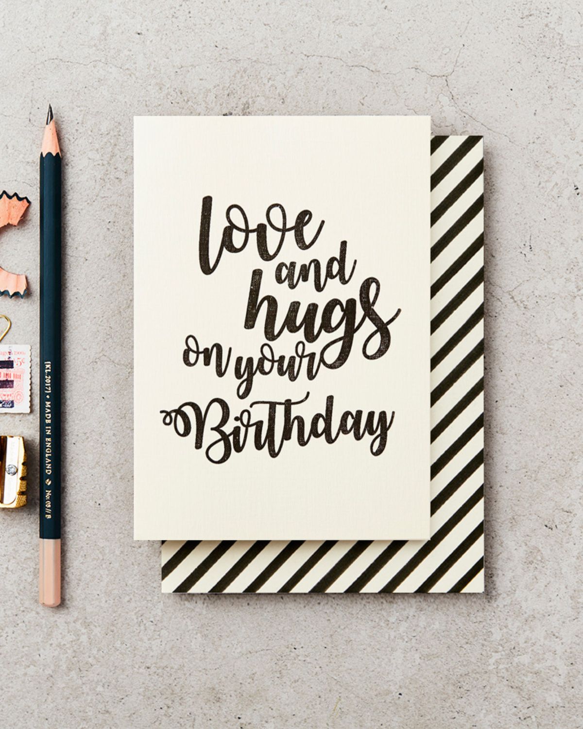 LOVE AND HUGS ON YOUR BIRTHDAY CARD