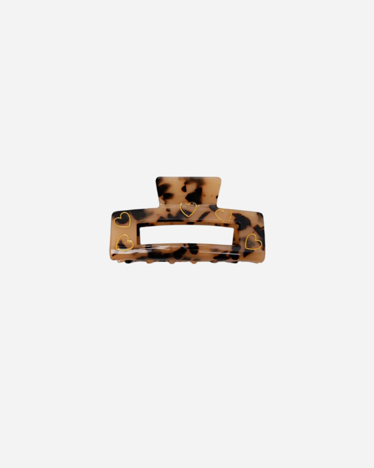 Large tortoiseshell hair clip with gold hears