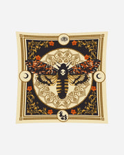 Decorative wall art with a butterfly design on a beige border