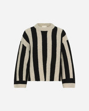 Black and white striped sweater on a white background