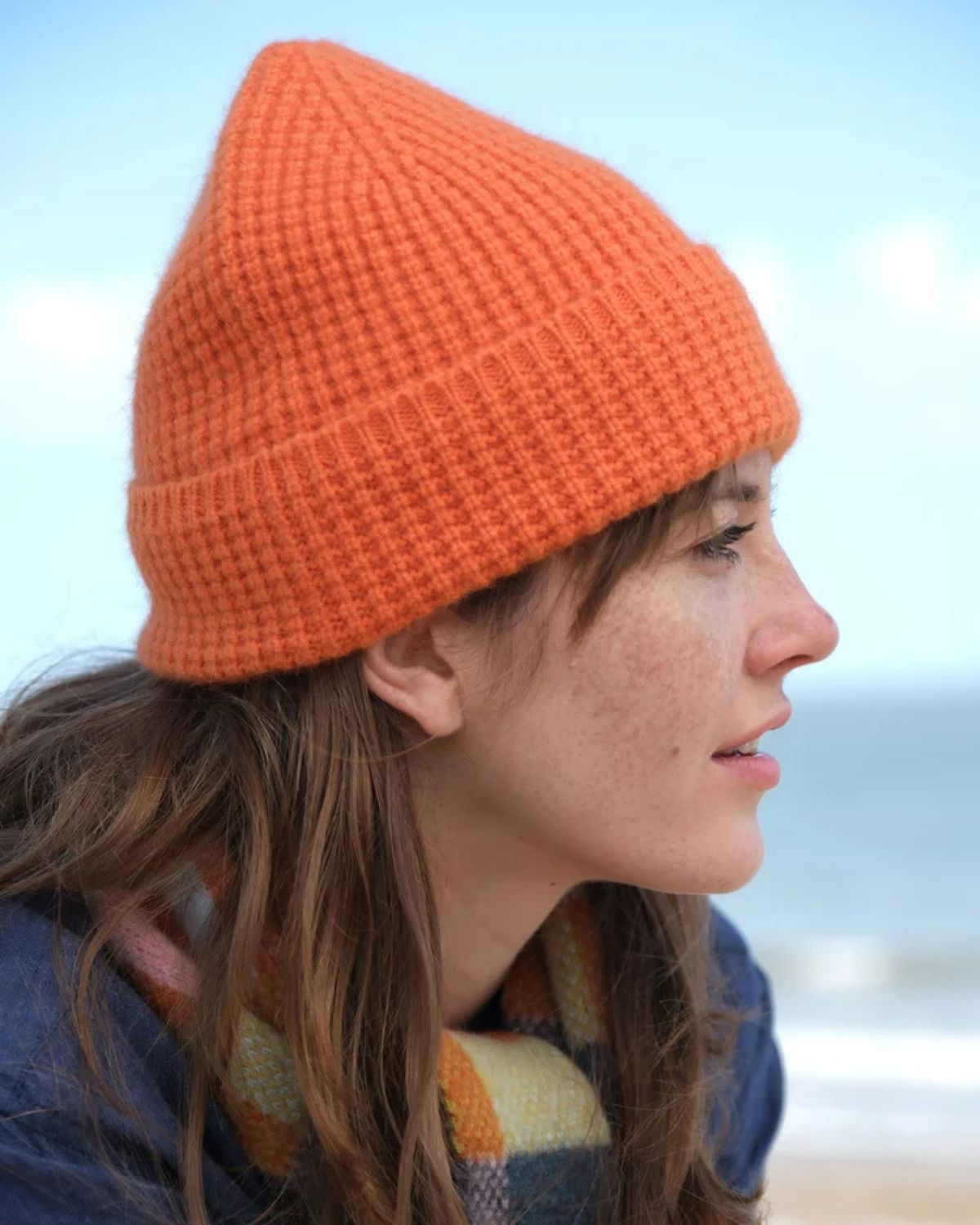 ANGORA TUCK STITCH BEANIE TURMERIC