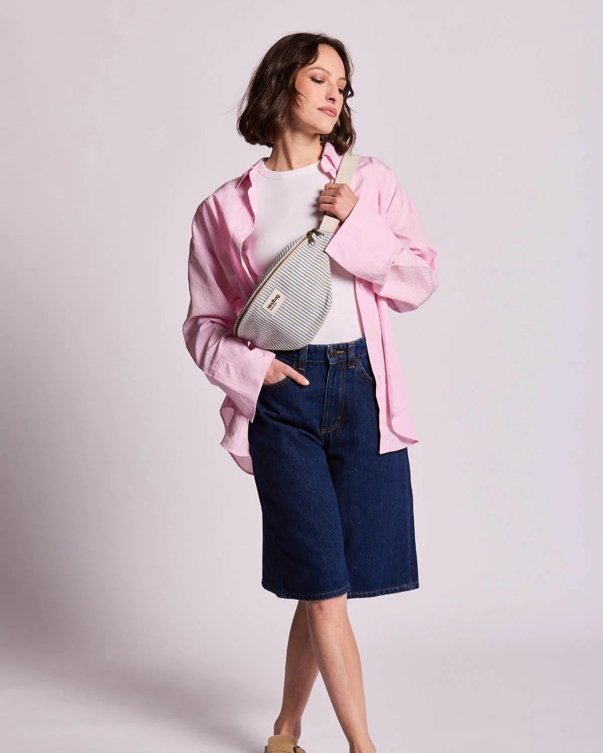 OLIVIA BELT BAG RAYURES BLEU