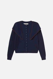 SCARF NECK LARA CARDIGAN NAVY
