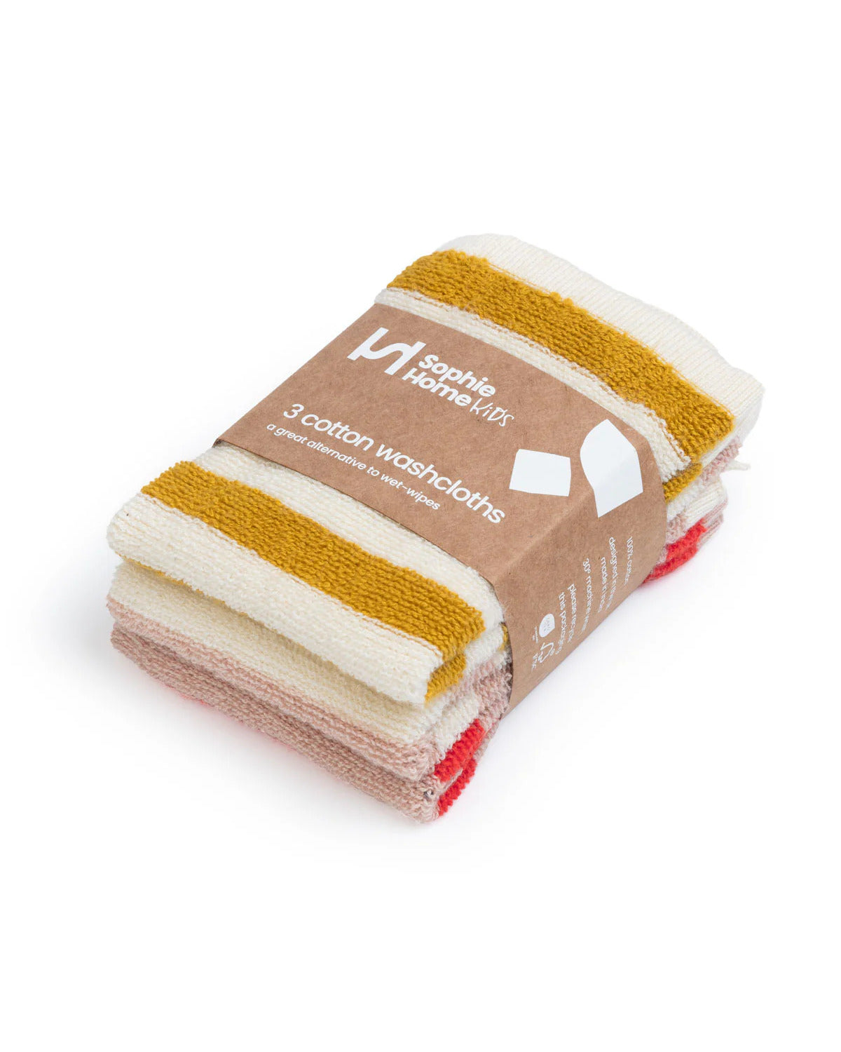 STRIPED WASHCLOTHS RED/PINK/CIRTUS