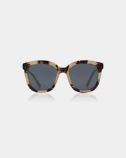 Oversized frame sunglasses with black and beige tortoiseshell frames