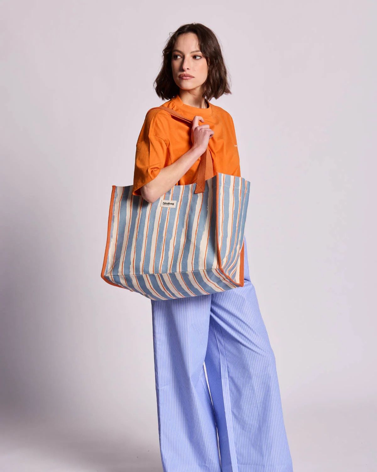 CLAUDE TOTE BAG RAYURES LARGES BLEU