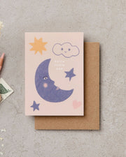 MINI HELLO LITTLE ONE MOON CARD
