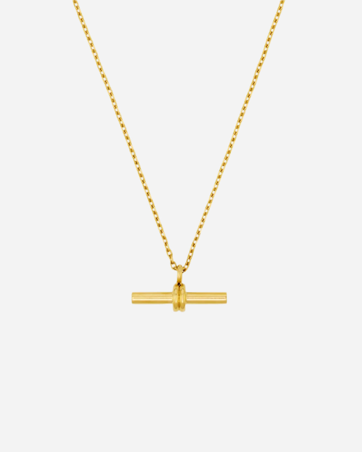 LUXE LINEAR T BAR DROP NECKLACE GOLD