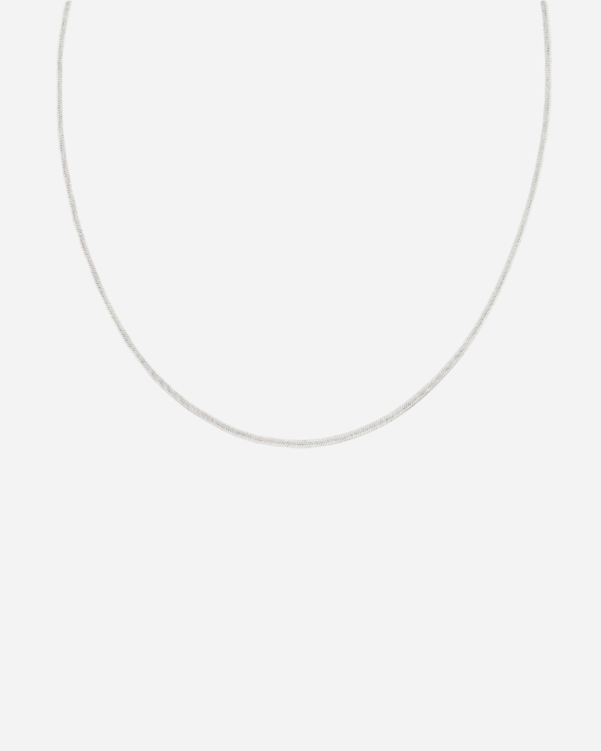 LUXE FLAT SNAKE CHAIN NECKLACE SILVER