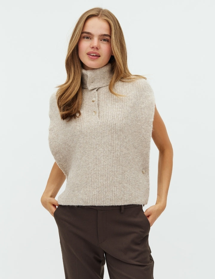 TRISTIANA KNIT VEST LIGHT TAUPE MELANGE