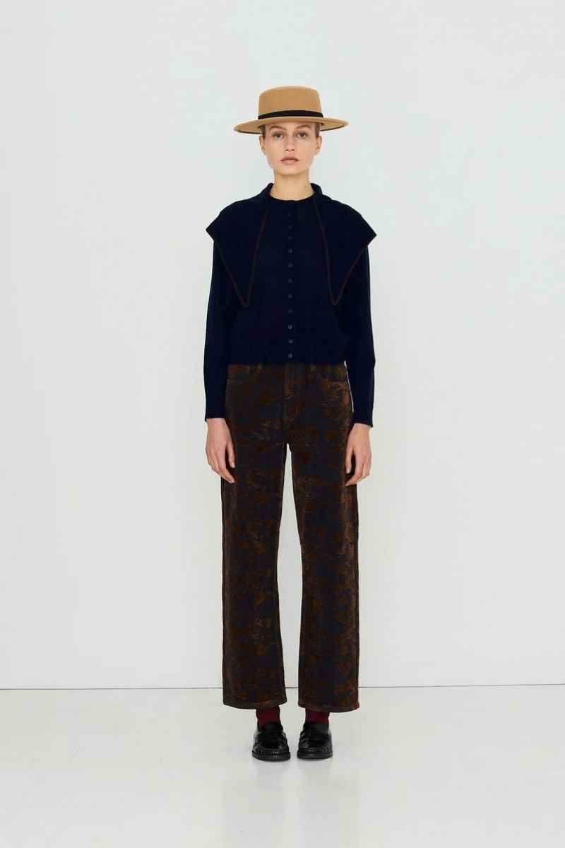 SCARF NECK LARA CARDIGAN NAVY