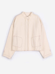 VIBRANT FLOWER ECRU TWILL JACKET