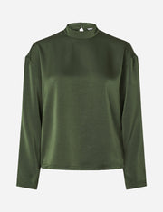 Green long-sleeve top on a white background