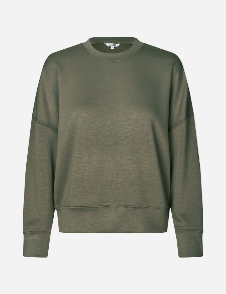 Green sweatshirt on a white background