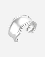 Silver chunky cuff on a white background