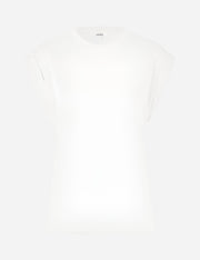 Plain white t-shirt on a white background