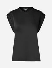 Black t-shirt on a white background
