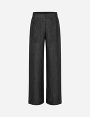 Black wide-leg pants on a white background