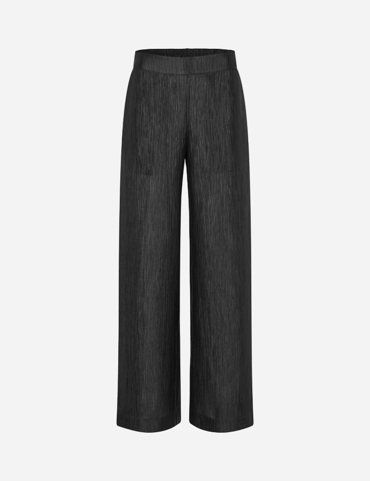 Black wide-leg pants on a white background