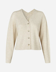 Beige cardigan on a white background