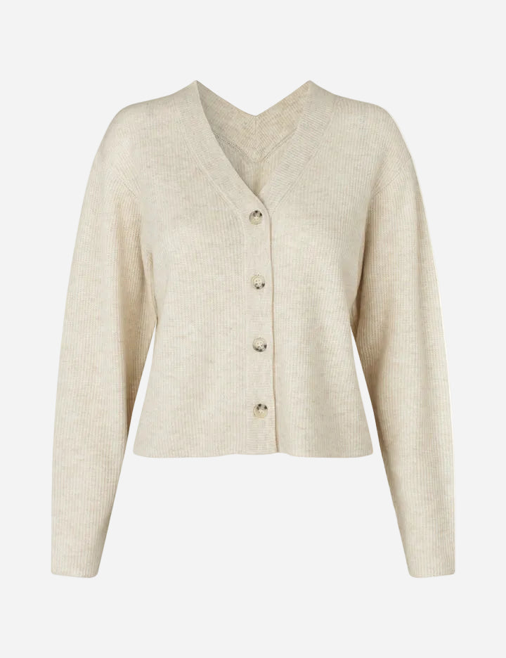 Beige cardigan on a white background