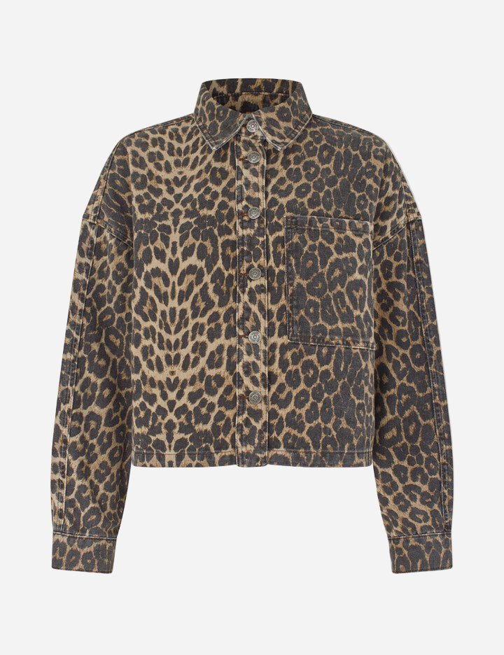 Leopard print shirt on a white background