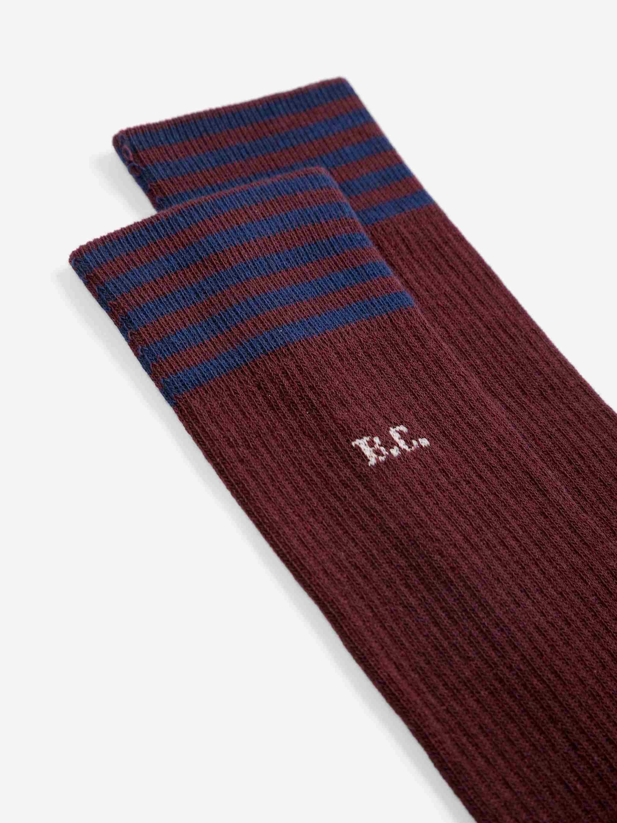 BC LONG SOCKS BURGUNDY RED
