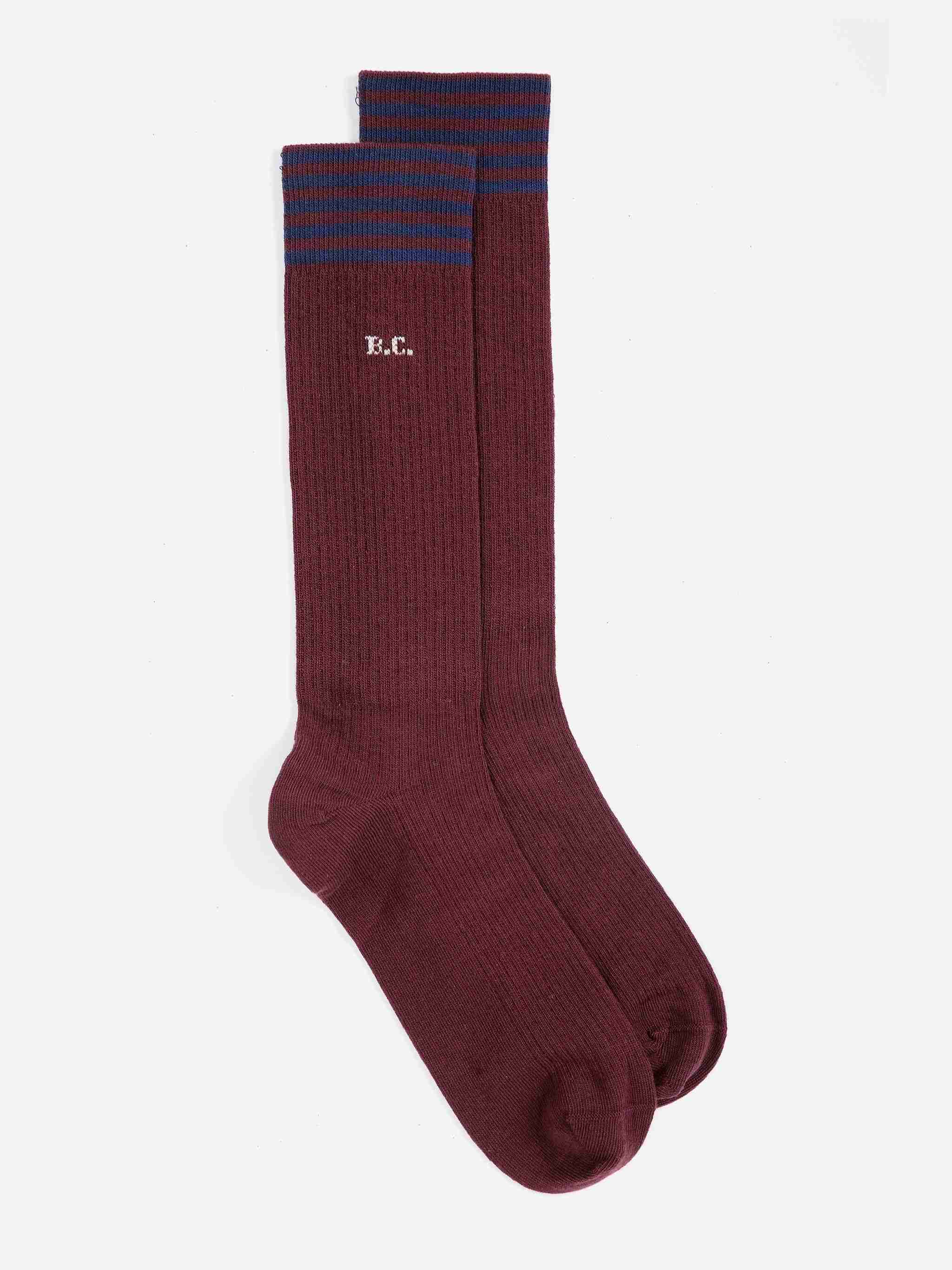 BC LONG SOCKS BURGUNDY RED