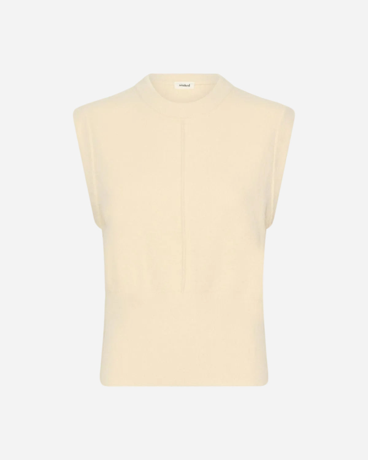 Beige sleeveless top on a white background