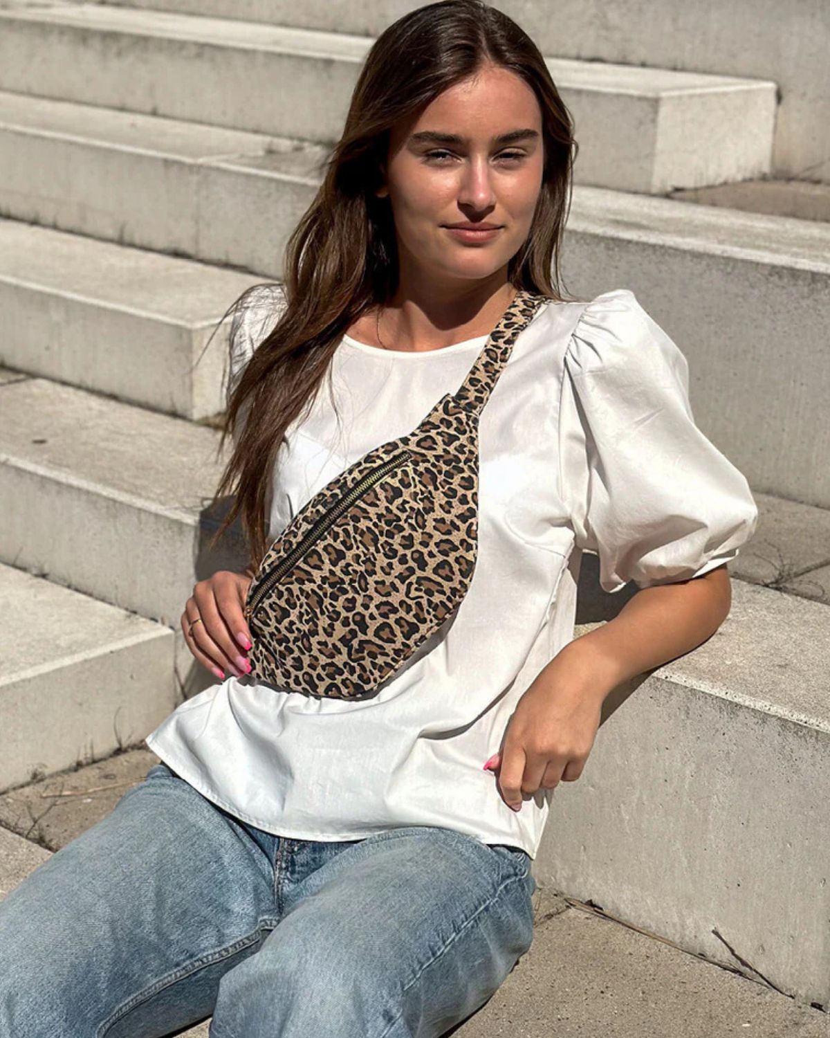 LEATHER BUMBAG LEOPARD