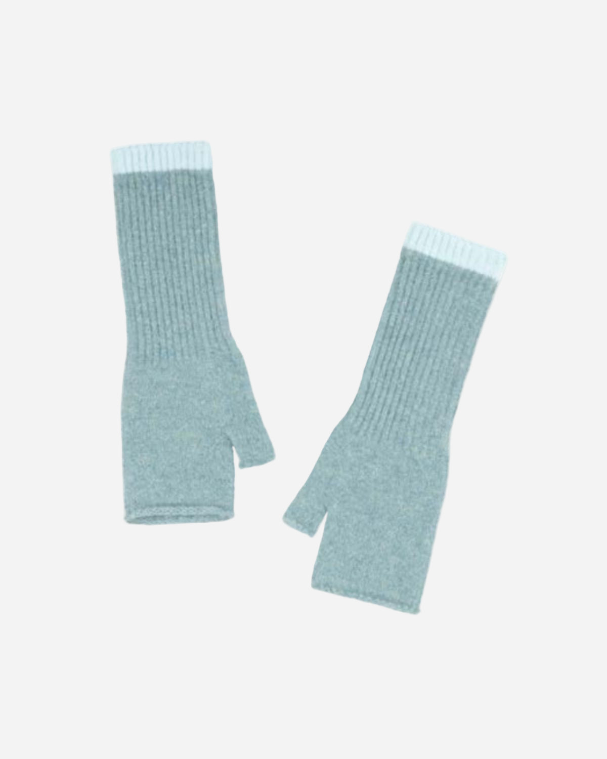 ANGORA FINGERLESS MITTENS DUCK EGG/AQUA