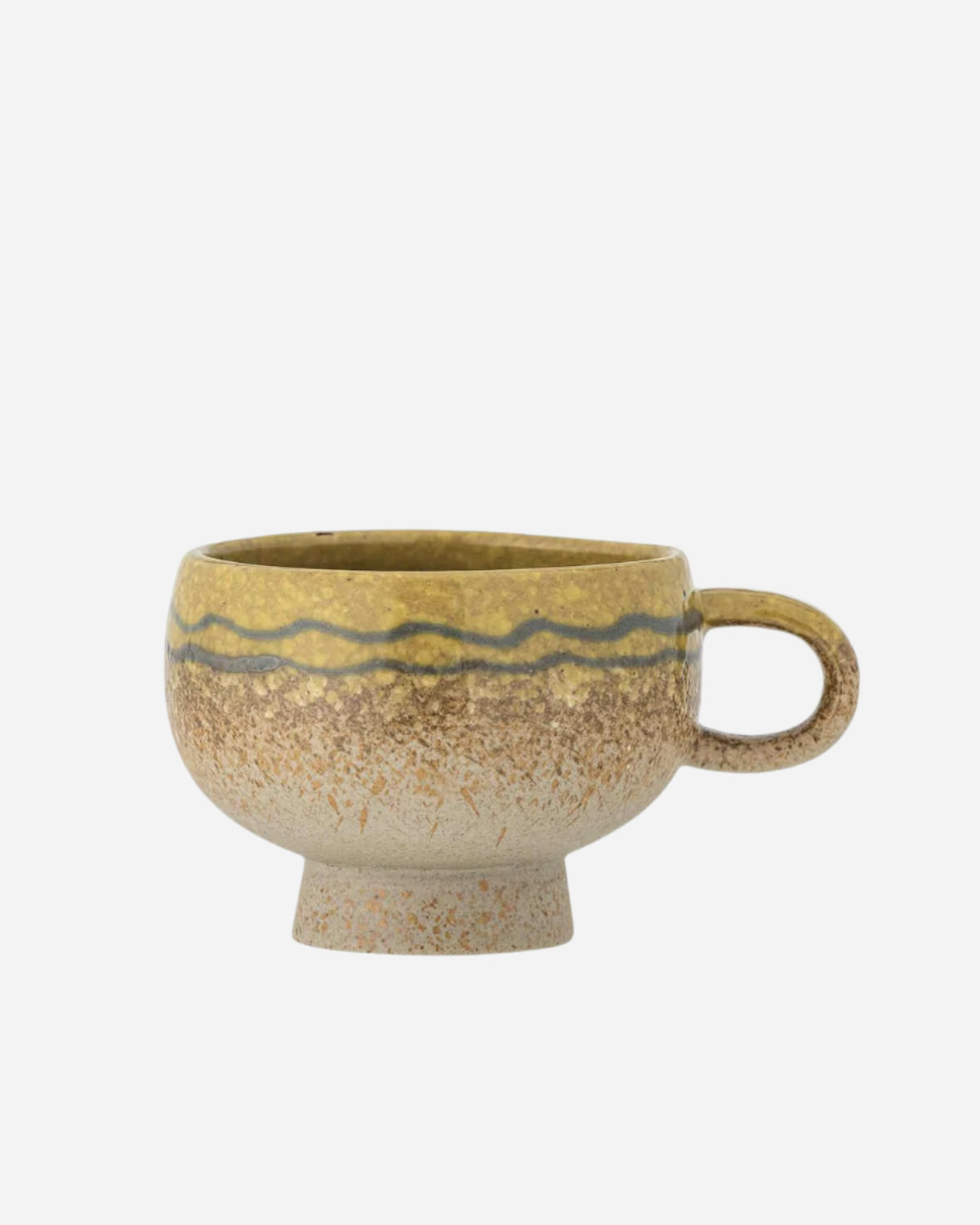 Yellow and brown handpainted cup