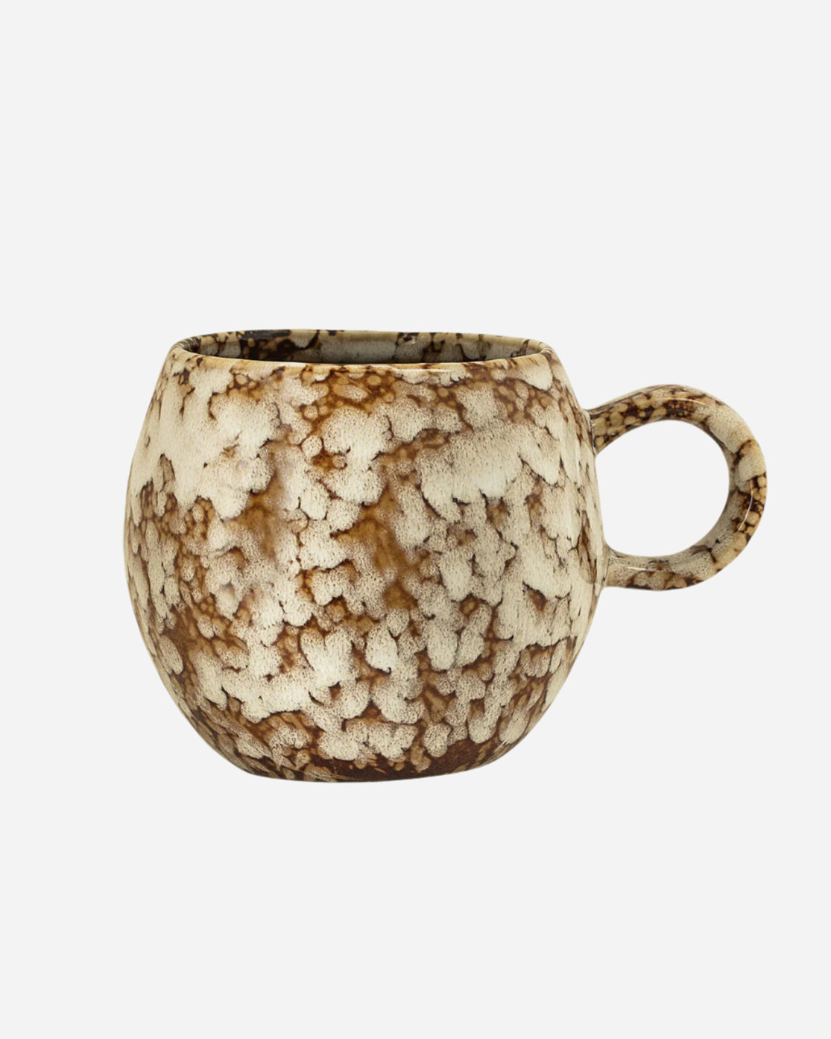 Brown mottled rounded coffee cup