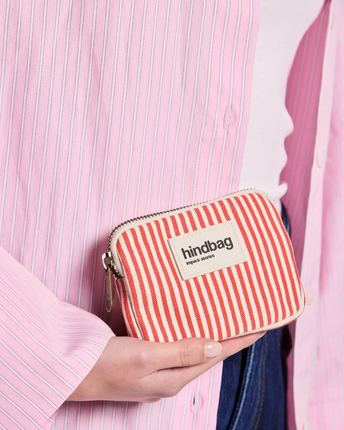 LILI PURSE RAYURES ROUGE