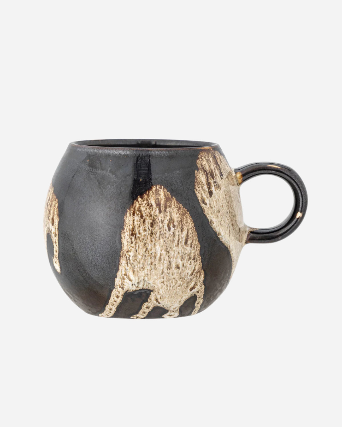 Brown glazed rounded coffee cup
