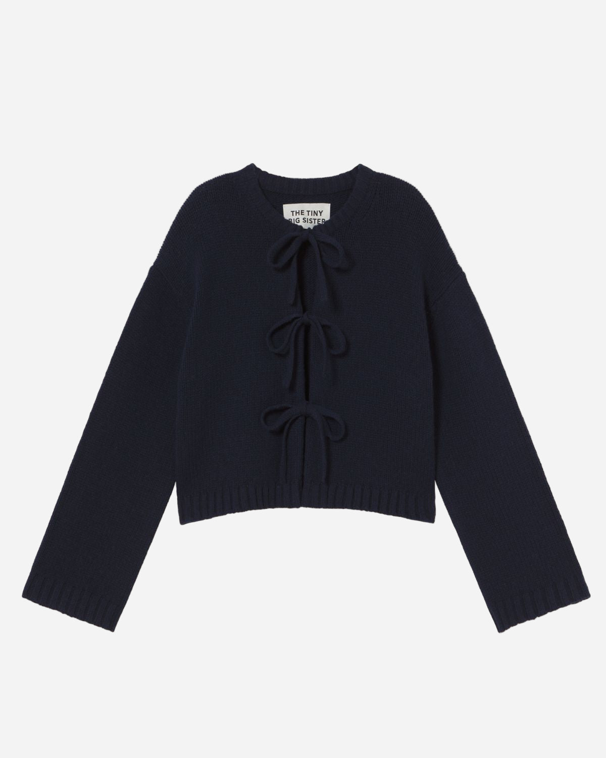 Navy blue  tie detail cardigan