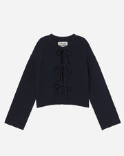 Navy blue  tie detail cardigan