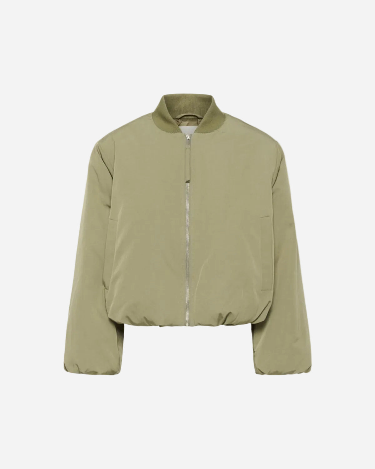 Green bomber jacket on a white background