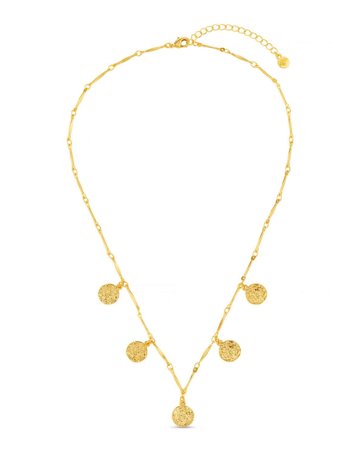 MOLTEN COIN MULTI DROP NECKLACE GOLD