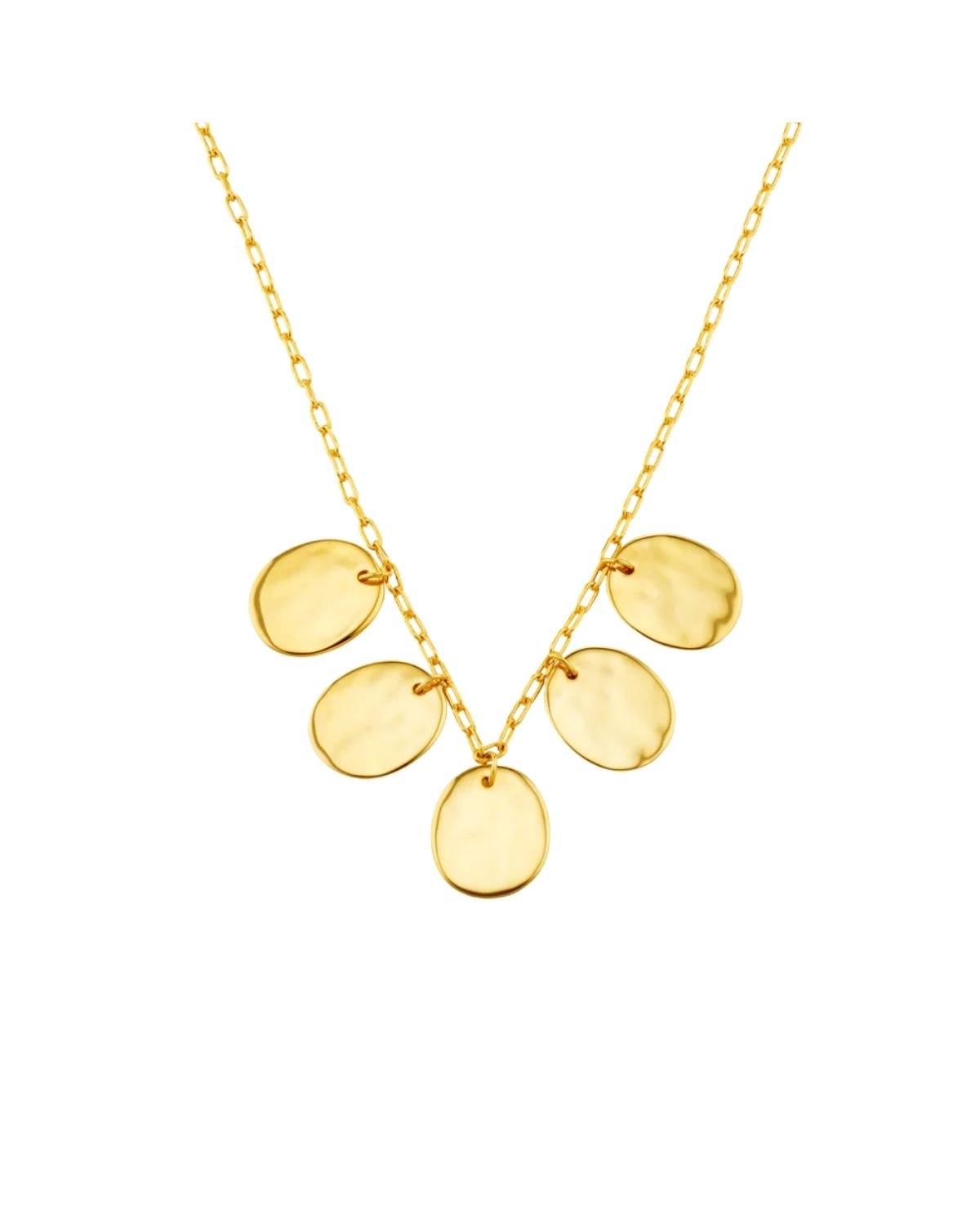 POLISHED MOLTEN COIN LAYERED NECKLACE