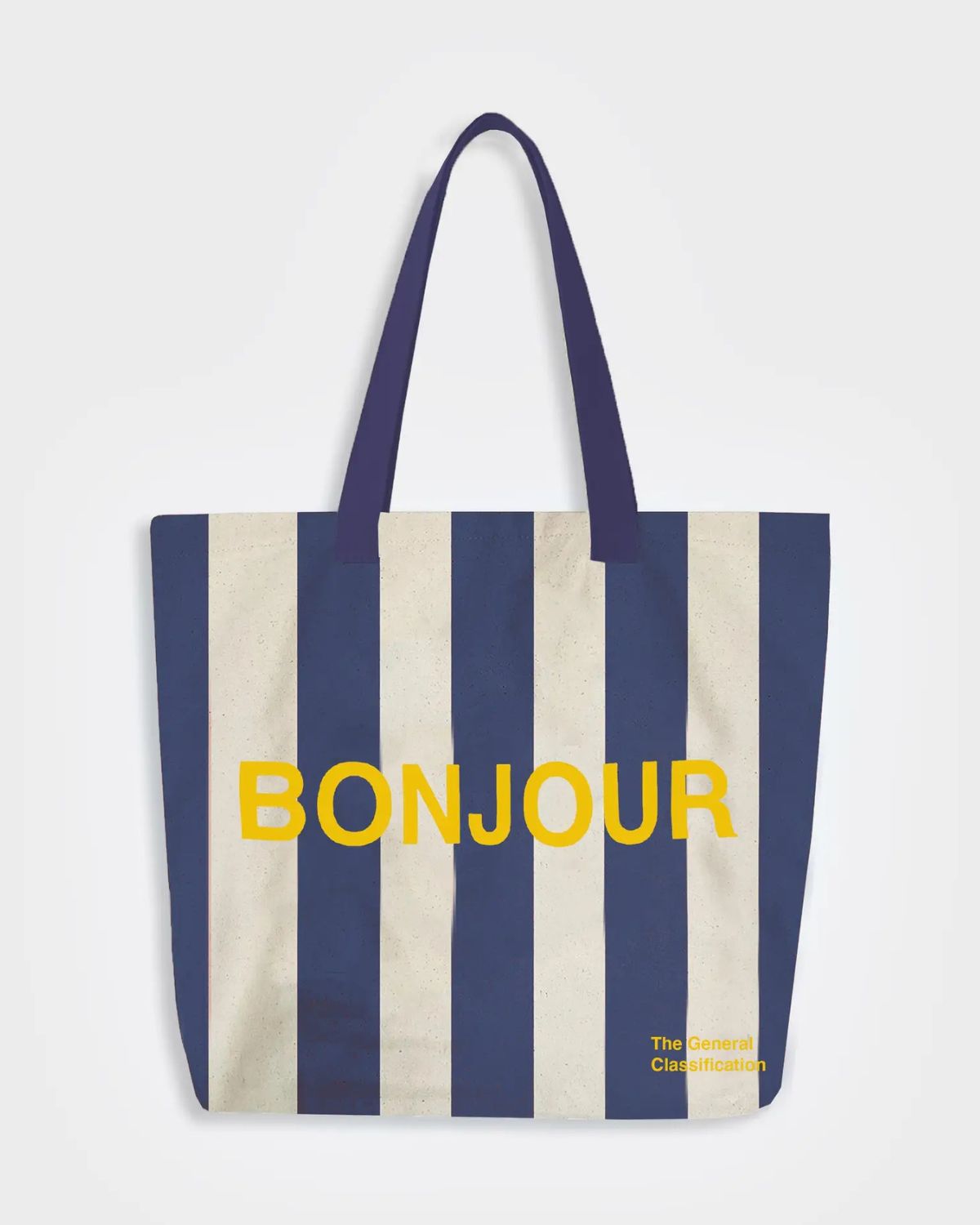BONJOUR STRIPE TOTE BAG NATURAL & NAVY