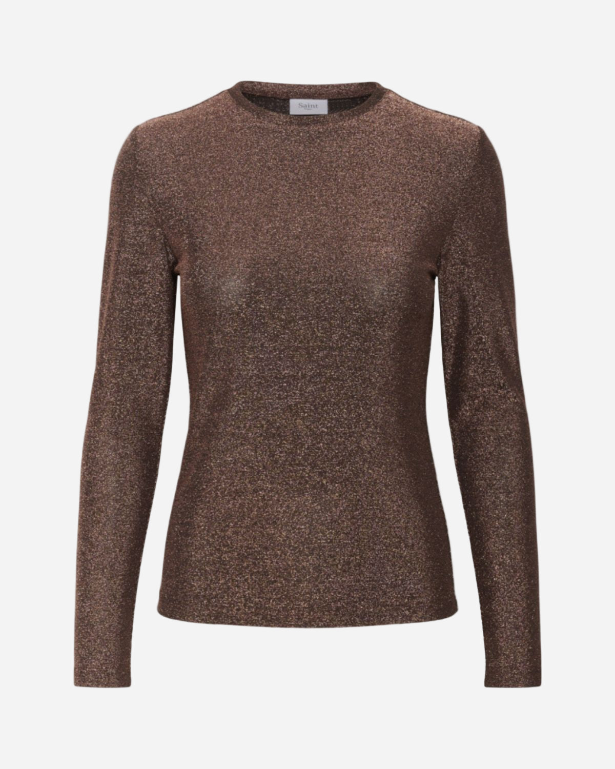 Brown long-sleeve shirt on a white background