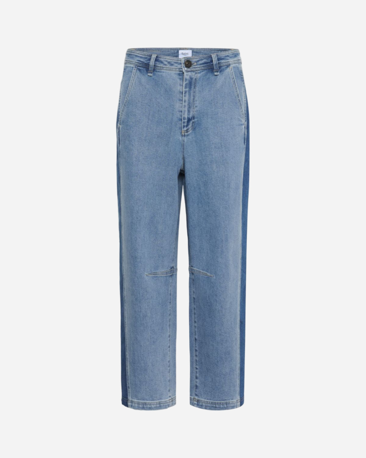 Blue jeans on a white background