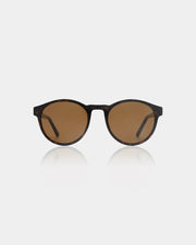 Brown tortoise shell sunglasses with brown lenses