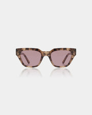 Cat eye style sunglasses with tortoiseshell frames