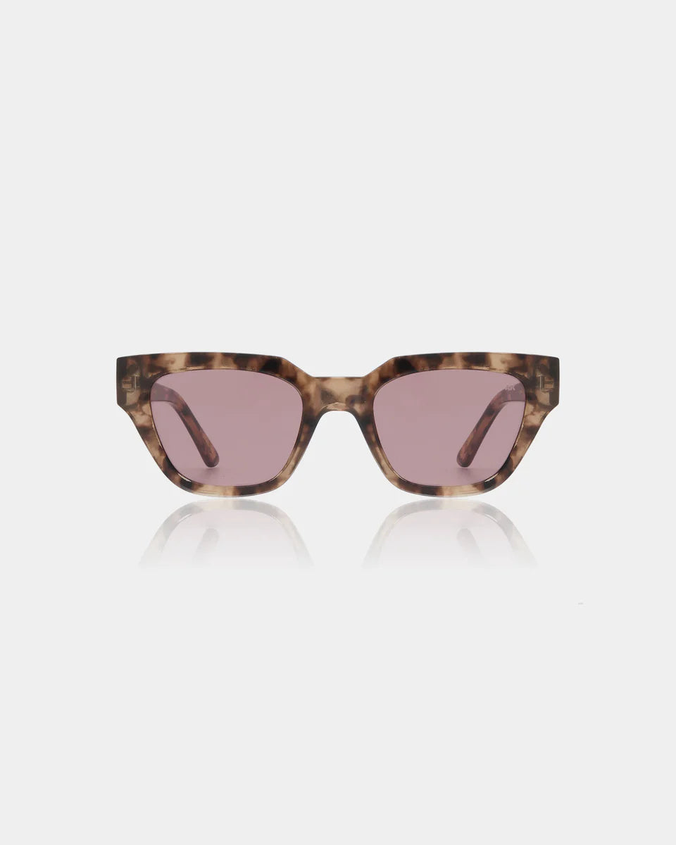 Cat eye style sunglasses with tortoiseshell frames