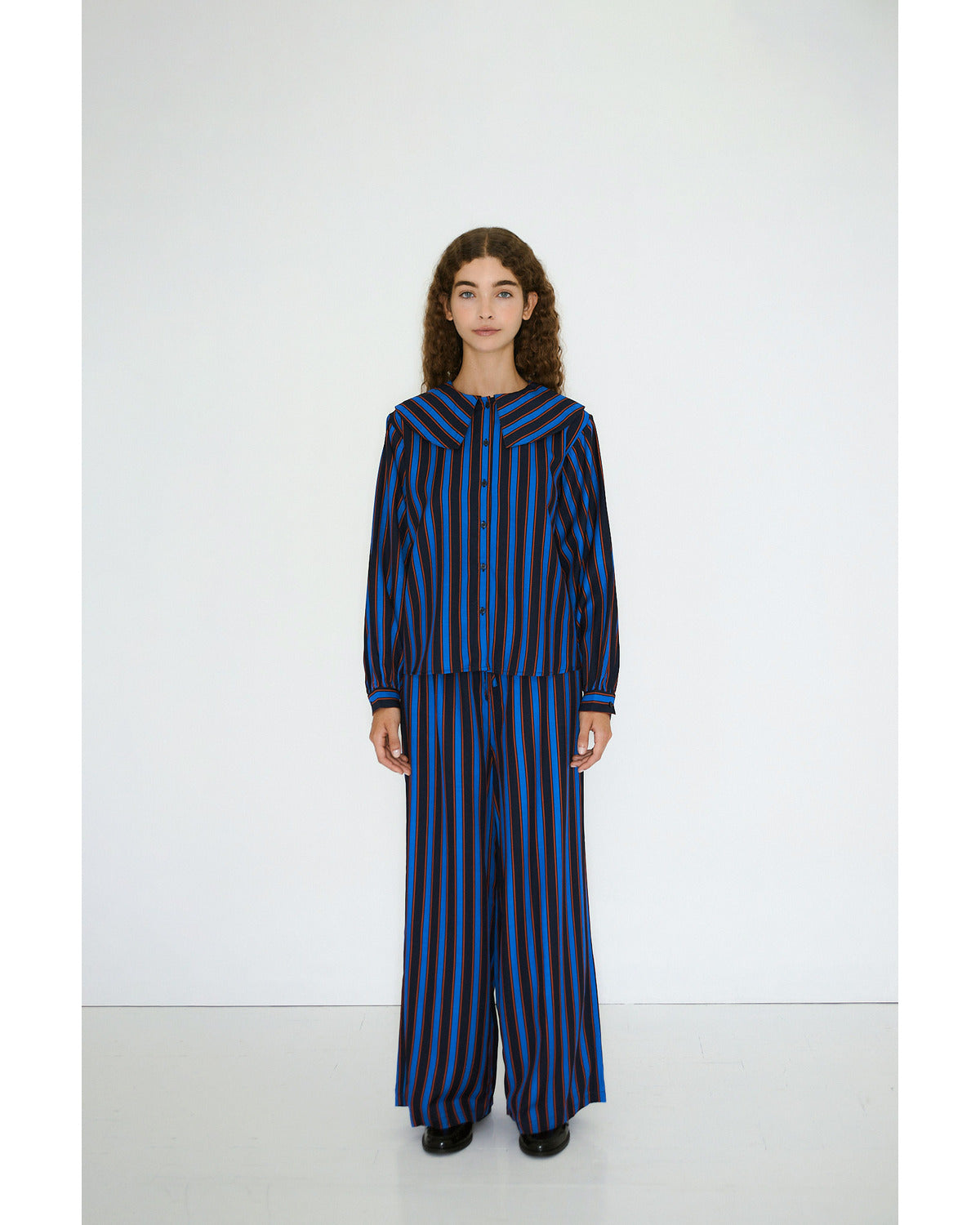 STRIPED BLOUSE NAVY