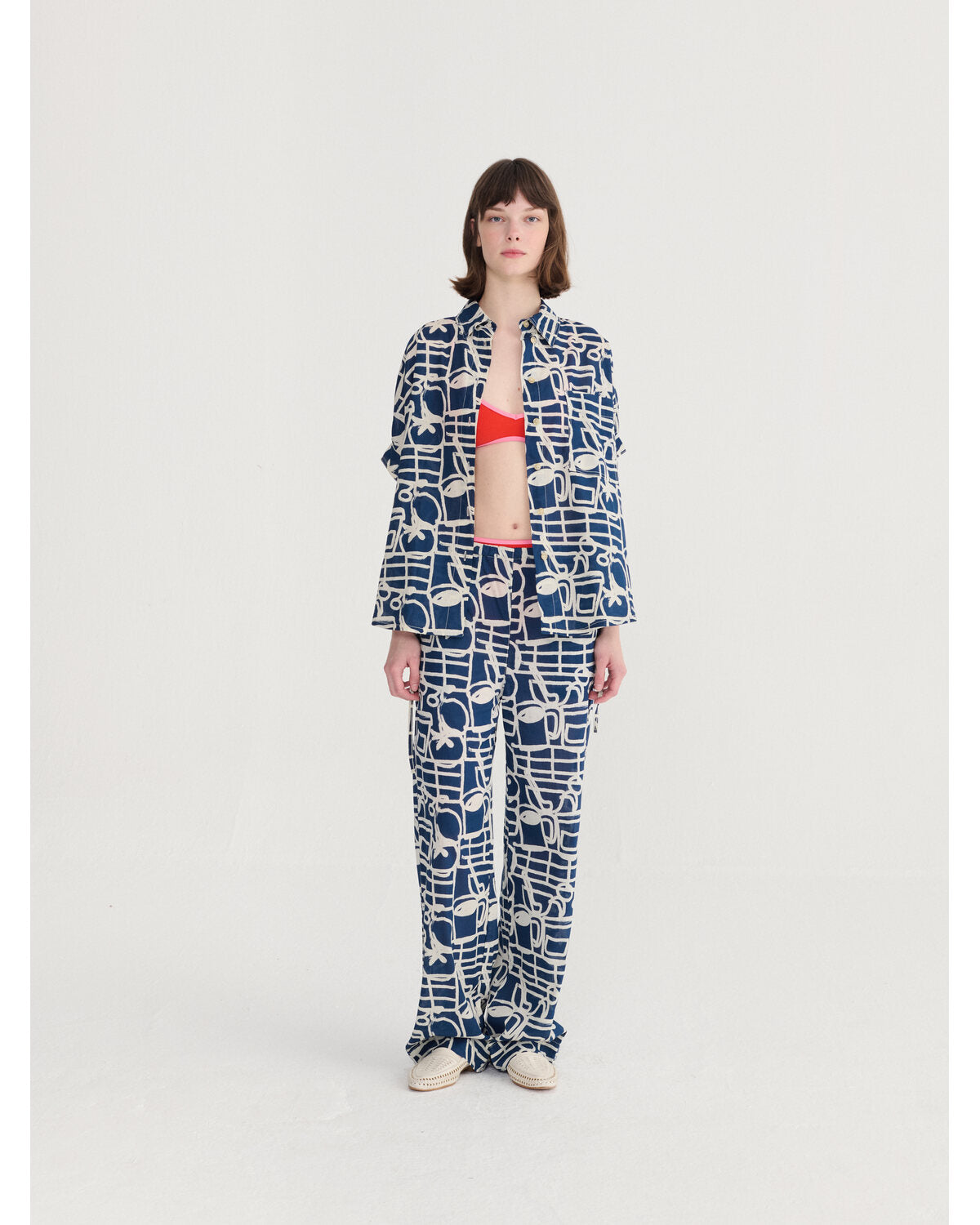 COOKERY FESTIVAL PATTERN OVERSIZE SHIRT